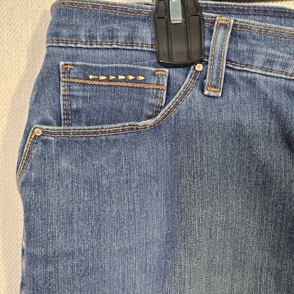 Levis Denim Skirt 12 Pencil Midi Y2K Stonewashed Distressed Blue Jean - Picture 4 of 13